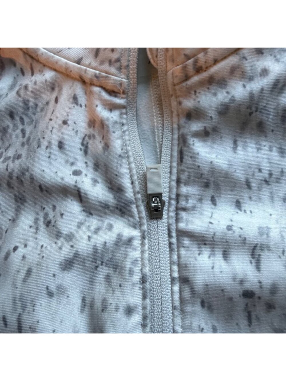 Calla Quarter Zip Pullover XS White Gray Speckled Fleece Activewear Top - Picture 3 of 4
